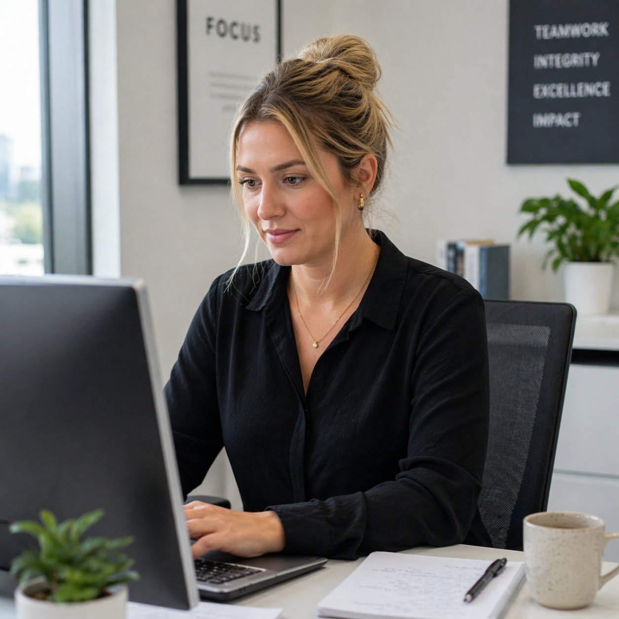 ESD consultant working in office